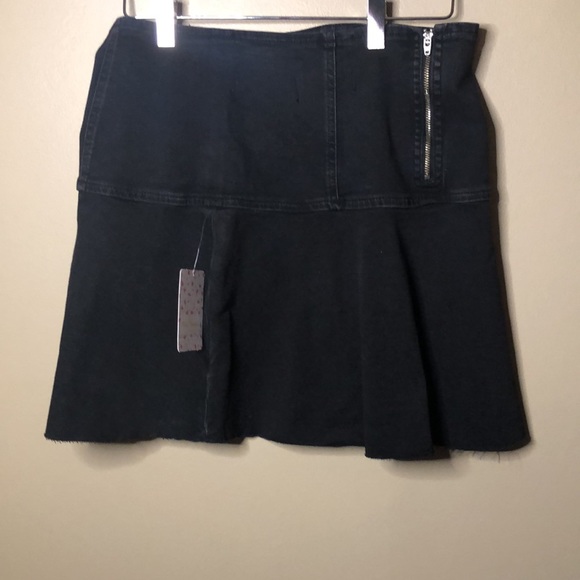 Free people black denim jean skirt - Picture 2 of 3